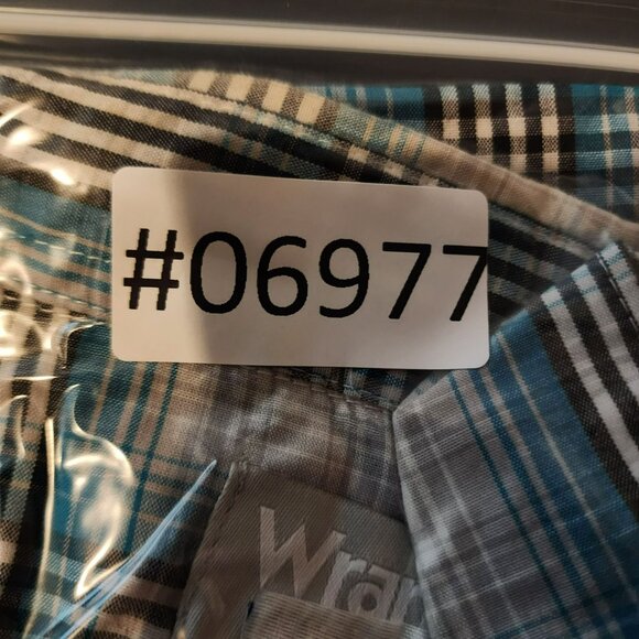 Wrangler Shirt Mens Medium Wrancher Blue Plaid Long Sleeve Pearl Snap Western - Picture 8 of 8